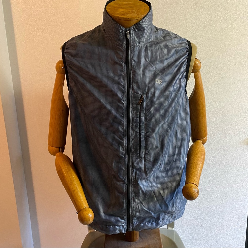 Outdoor Research OR Gray Vest Mens XL Wind Resistant USA Lightweight Packable